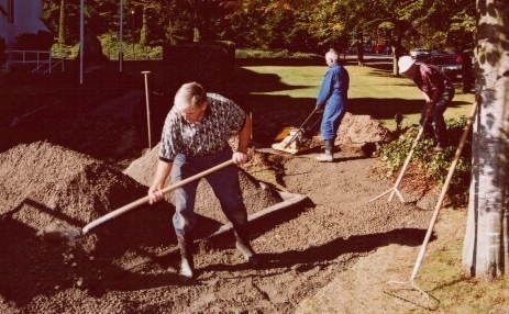 Digging up the front lawn